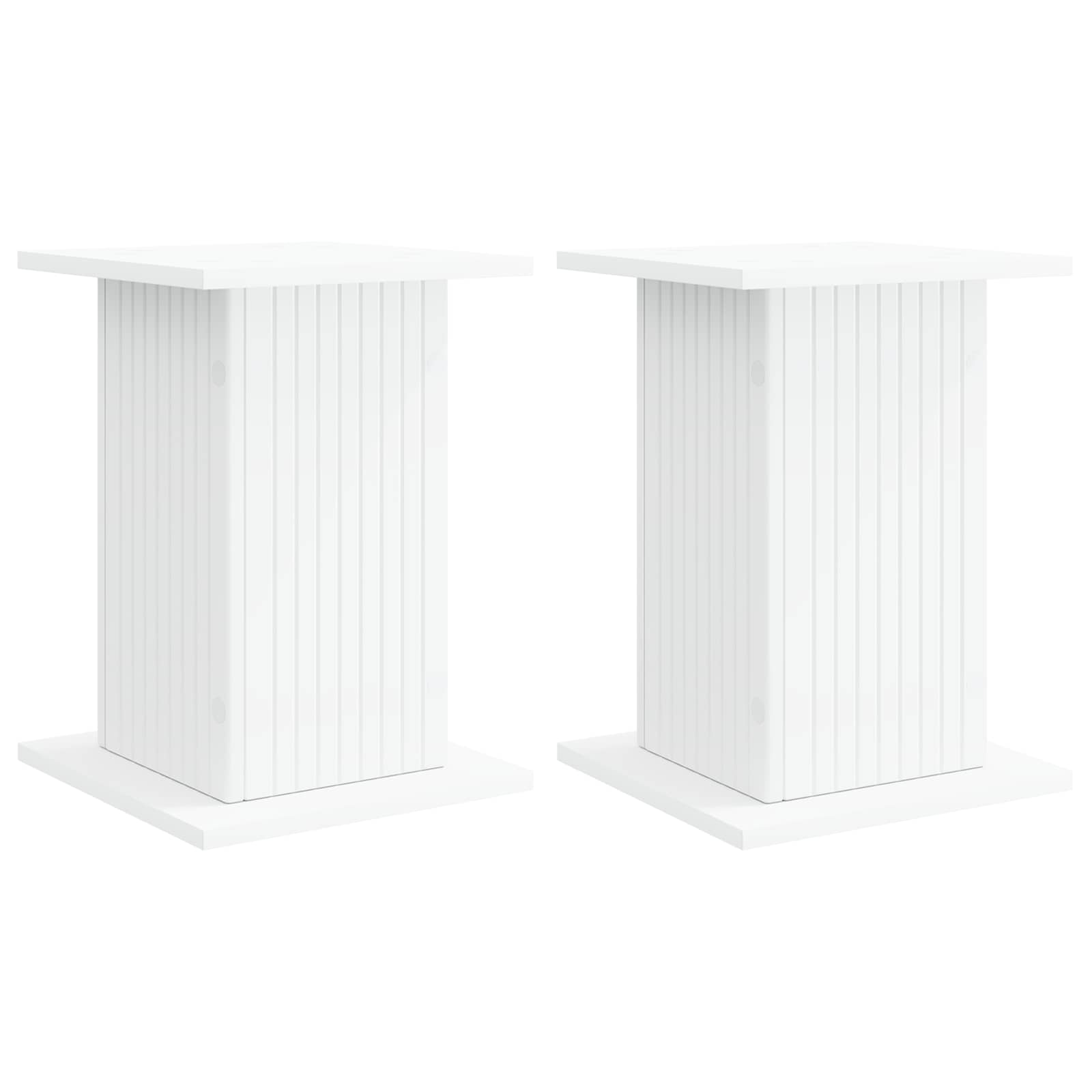 Plantenstandaard 2 pcs Wit 30,5 x 30 x 43 cm Bewerkt hout image 2
