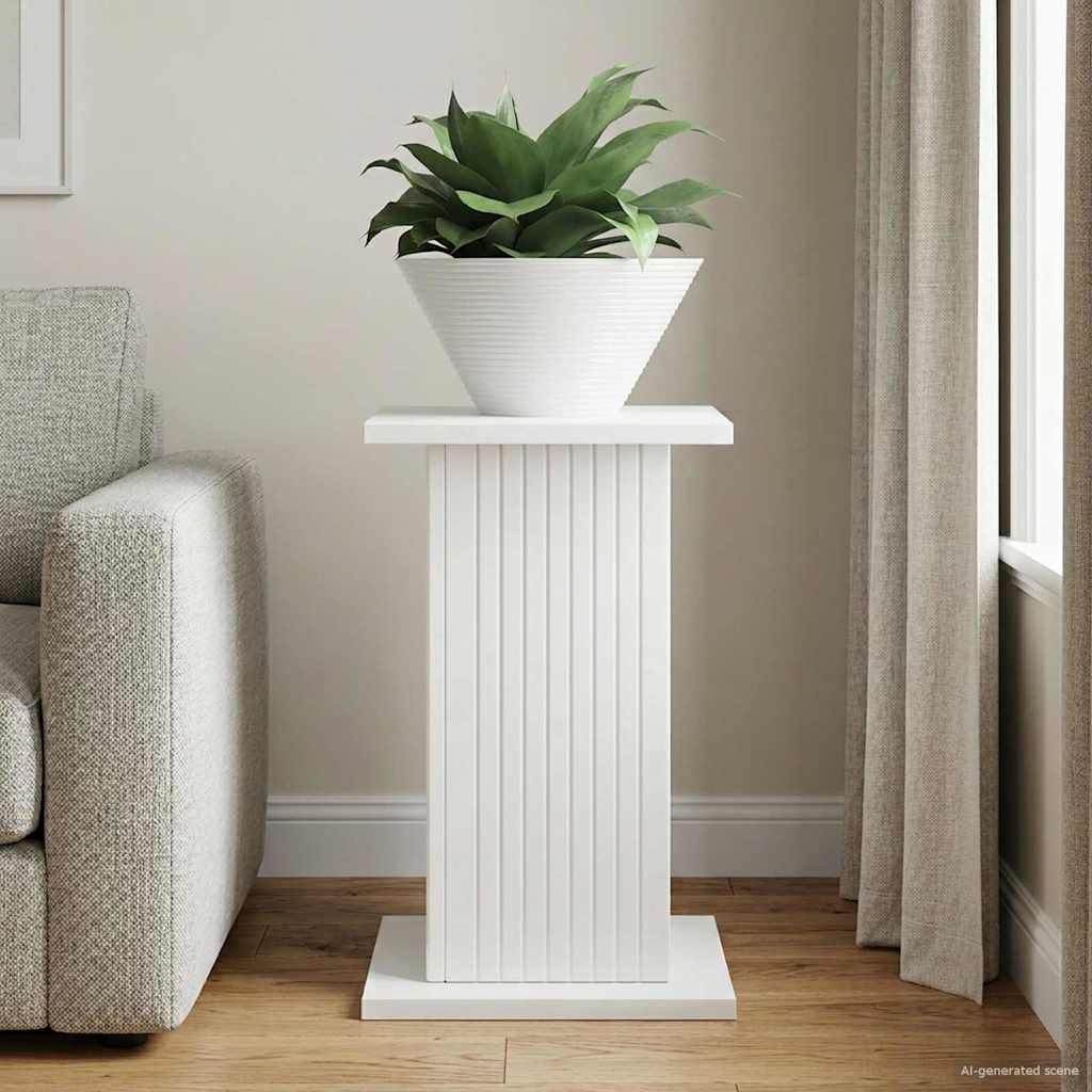vidaXL Suport pentru plante Alb foarte lucios 30,5 x 30 x 43 cm
