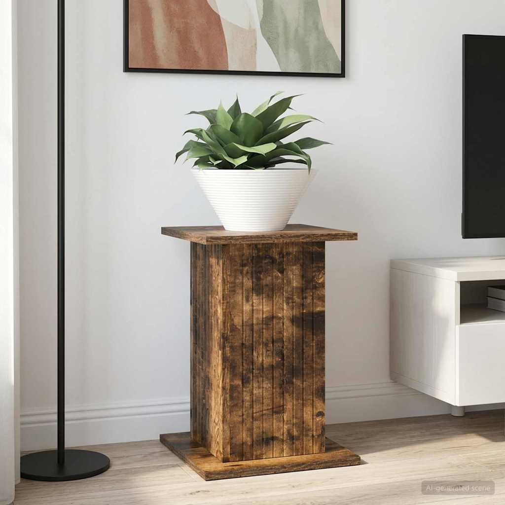 Plantenstandaard Gerookt eiken 30,5 x 30 x 43 cm Bewerkt hout image 1