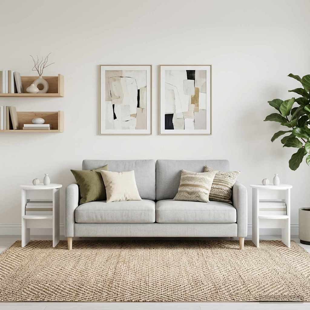 Boční skříňka 2 pcs Bílý Ø40 x 50 cm Dřevěný materiál
