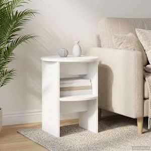 Boční skříňka 2 pcs Bílý Ø40 x 50 cm Dřevěný materiál - obrázek 4