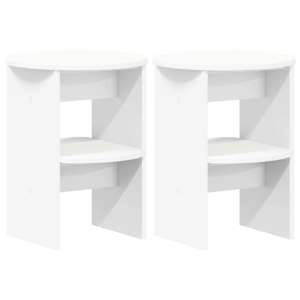 Boční skříňka 2 pcs Bílý Ø40 x 50 cm Dřevěný materiál - obrázek 2
