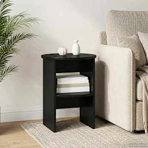 Stranska omara Črna Ø40 x 50 cm Konstruirano leseno