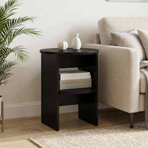 Stranska omara 2 pcs Črna Ø40 x 50 cm Konstruirano leseno