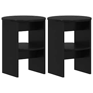 Boční skříňka 2 pcs Černý Ø40 x 50 cm Dřevěný materiál - obrázek 2