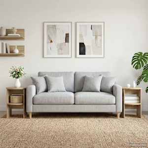 Boční skříňka 2 pcs Sonoma dub Ø40 x 50 cm Dřevěný materiál - obrázek 4