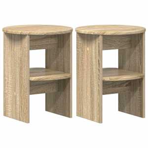 Boční skříňka 2 pcs Sonoma dub Ø40 x 50 cm Dřevěný materiál - obrázek 2