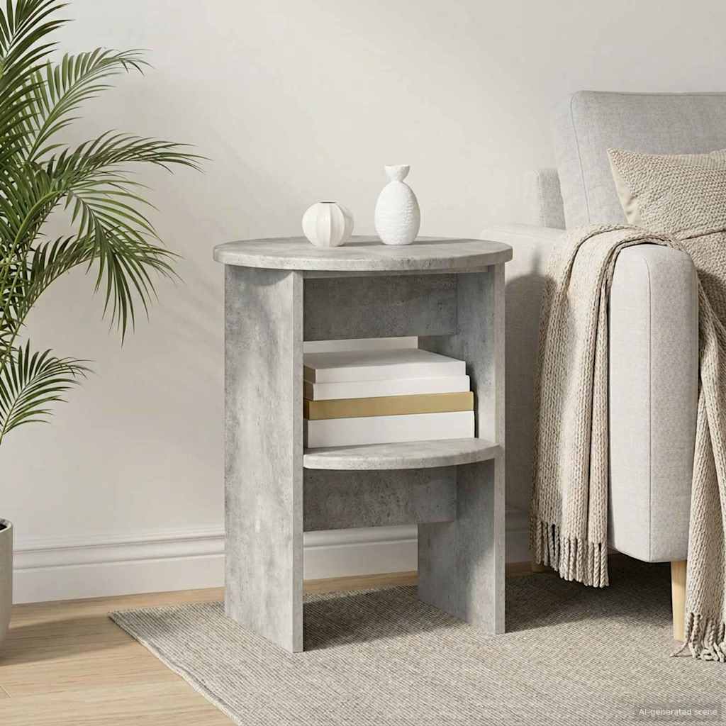 vidaXL Dulap lateral Gri Beton Ø40 x 50 cm Lemn prelucrat