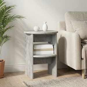 Stranska omara 2 pcs Beton Siva Ø40 x 50 cm Konstruirano leseno