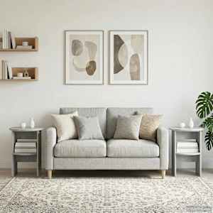 Stranska omara 2 pcs Beton Siva Ø40 x 50 cm Konstruirano leseno