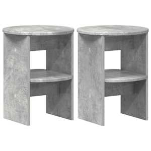 Boční skříňka 2 pcs Betonově Šedá Ø40 x 50 cm Dřevěný materiál - obrázek 2