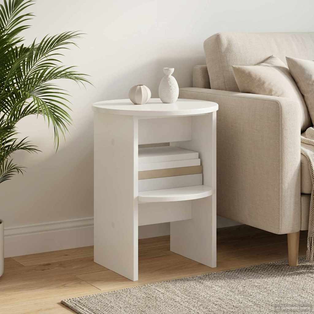 vidaXL Dulap lateral Alb Lucios Ø40 x 50 cm Lemn prelucrat