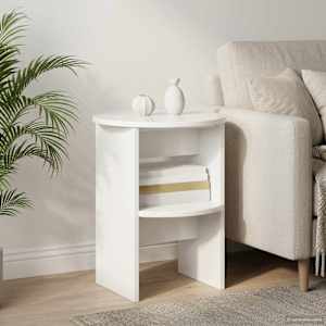 Stranska omara 2 pcs Visok Sijaj Bel Ø40 x 50 cm