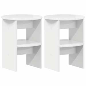 Boční skříňka 2 pcs Vysoký Lesklý Bílý Ø40 x 50 cm - obrázek 2