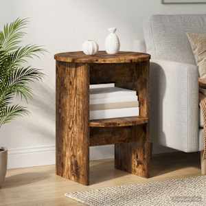 Boční skříňka 2 pcs Uzený Dub Ø40 x 50 cm Dřevěný materiál - obrázek 1