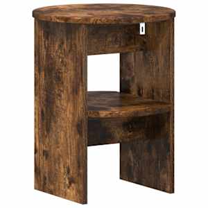 Boční skříňka 2 pcs Uzený Dub Ø40 x 50 cm Dřevěný materiál - obrázek 7