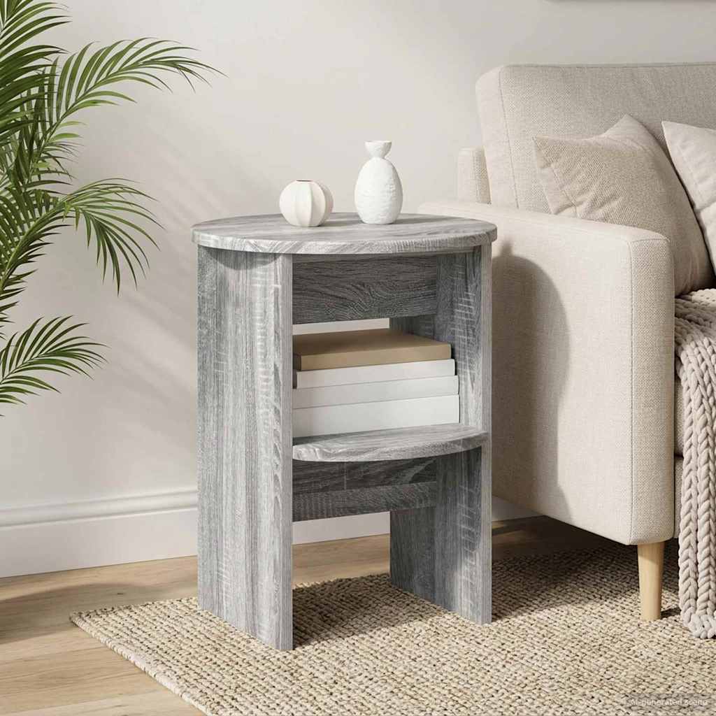 vidaXL Dulap lateral 2 pcs Sonoma gri Ø40 x 50 cm Lemn prelucrat