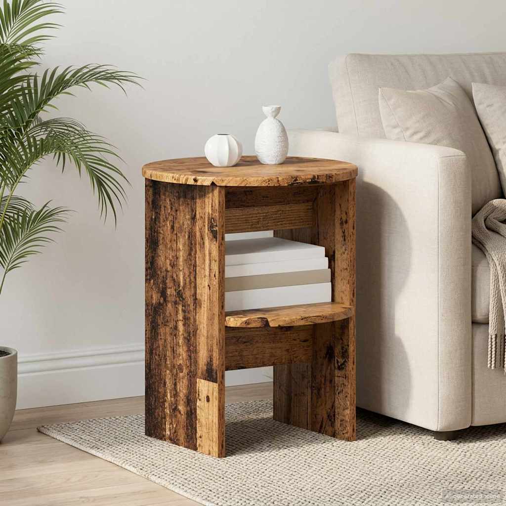 vidaXL Dulap lateral Lemn vechi Ø40 x 50 cm Lemn prelucrat
