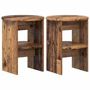 Boční skříňka 2 pcs Staré dřevo Ø40 x 50 cm Dřevěný materiál - obrázek 2