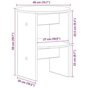 Boční skříňka 2 pcs Řemeslný Dub Ø40 x 50 cm Dřevěný materiál - obrázek 12