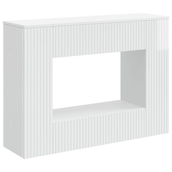 vidaXL Konsoollaud K&otilde;rgl&auml;ikega Valge 101 x 29 x 74 cm T&ouml;&ouml;deldud puit