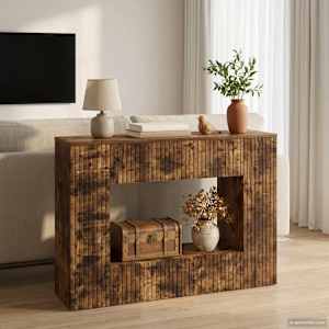 Konzolna miza Črtasto Dimljeni Hrast 101 x 29 x 74 cm