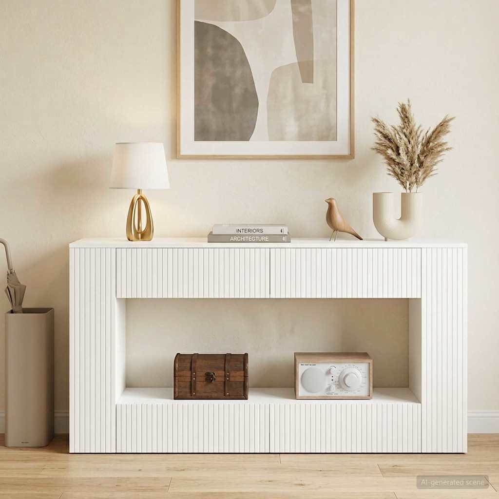 Konzolový stolek Bílý 155 x 29 x 74 cm Dřevěný materiál - obrázek 4