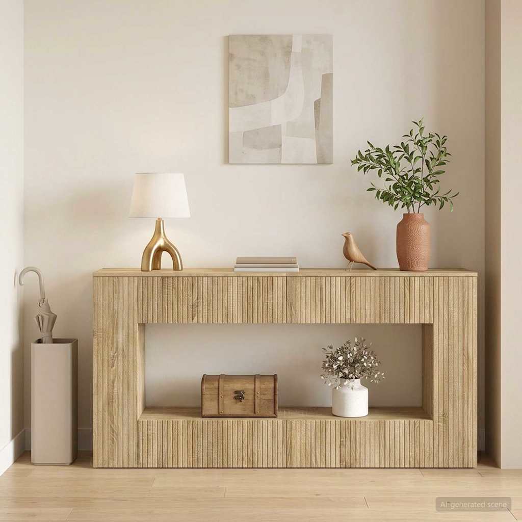 Konzolový stolek Sonoma dub 155 x 29 x 74 cm Dřevěný materiál - obrázek 4