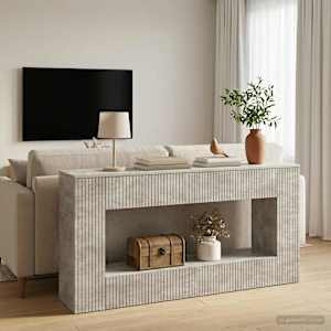 Konzolna miza Beton Siva 155 x 29 x 74 cm Konstruirano leseno