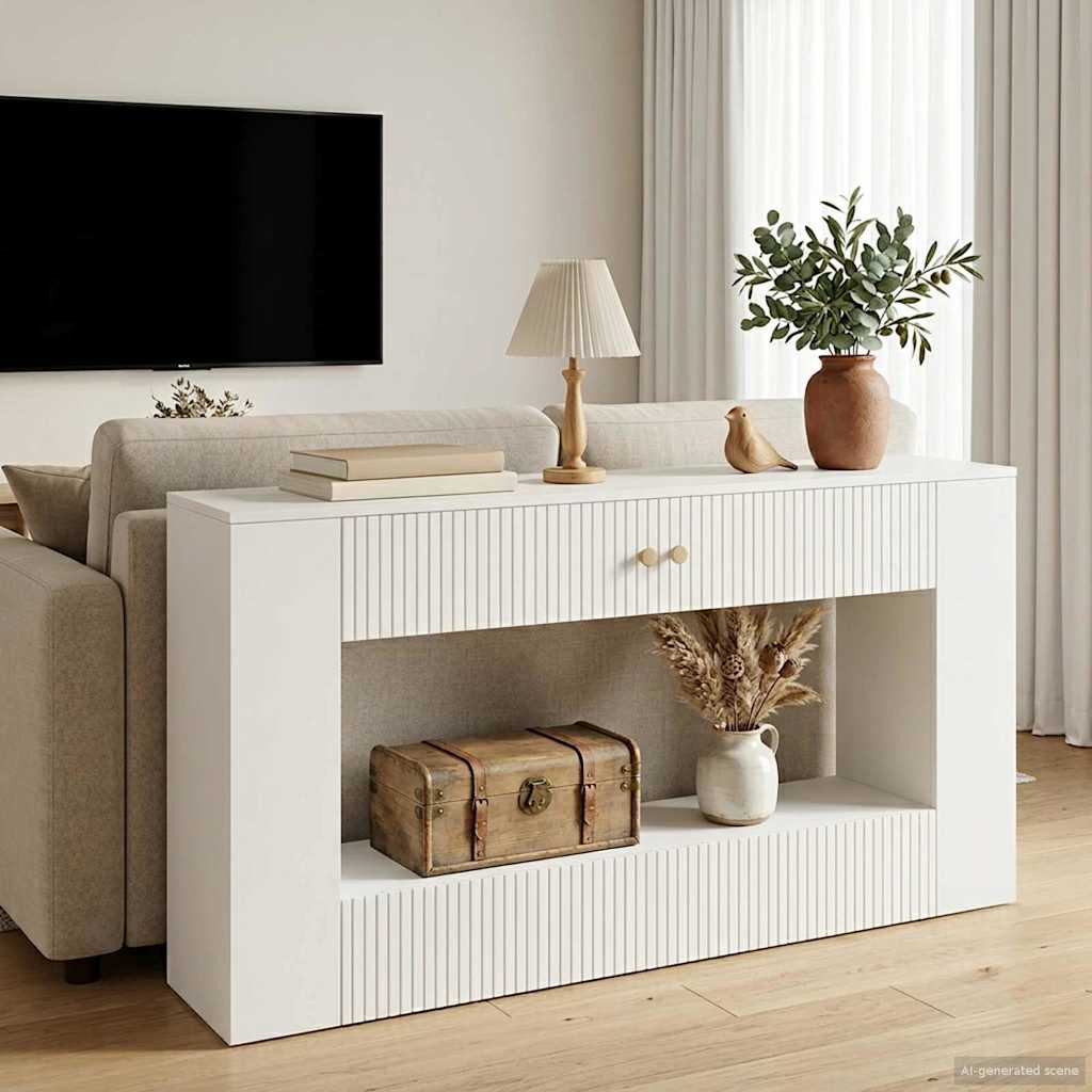 vidaXL Masă de consolă Alb Lucios 155 x 29 x 74 cm Lemn prelucrat