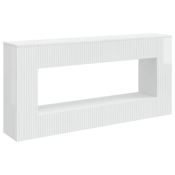 vidaXL Konsoollaud K&otilde;rgl&auml;ikega Valge 155 x 29 x 74 cm T&ouml;&ouml;deldud puit