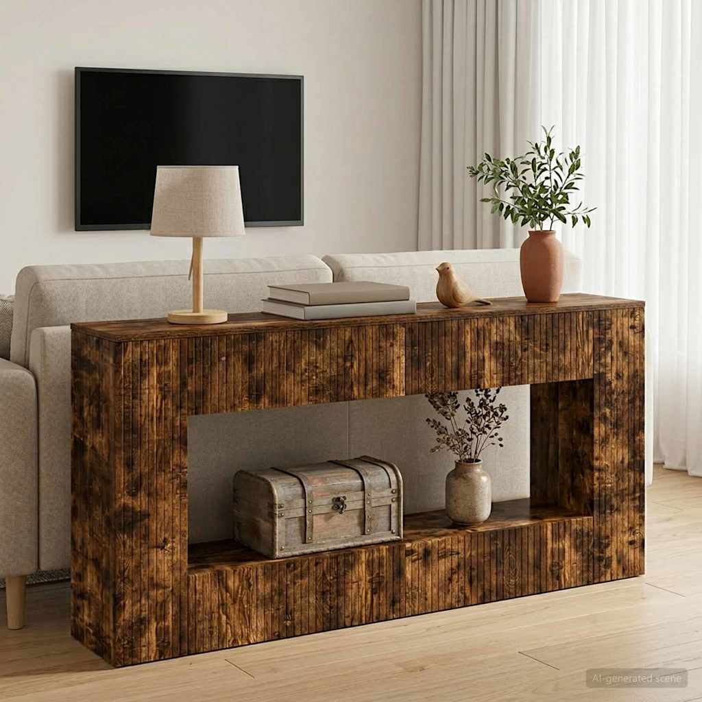 vidaXL Masă de consolă Stejar Afumat 155 x 29 x 74 cm Lemn prelucrat