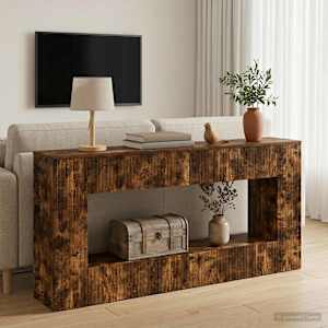 Konzolna miza Črtasto Dimljeni Hrast 155 x 29 x 74 cm