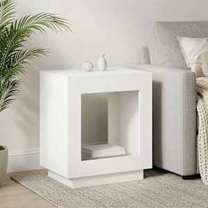 Stranska miza Bela 60 x 40 x 65 cm Inženirski les