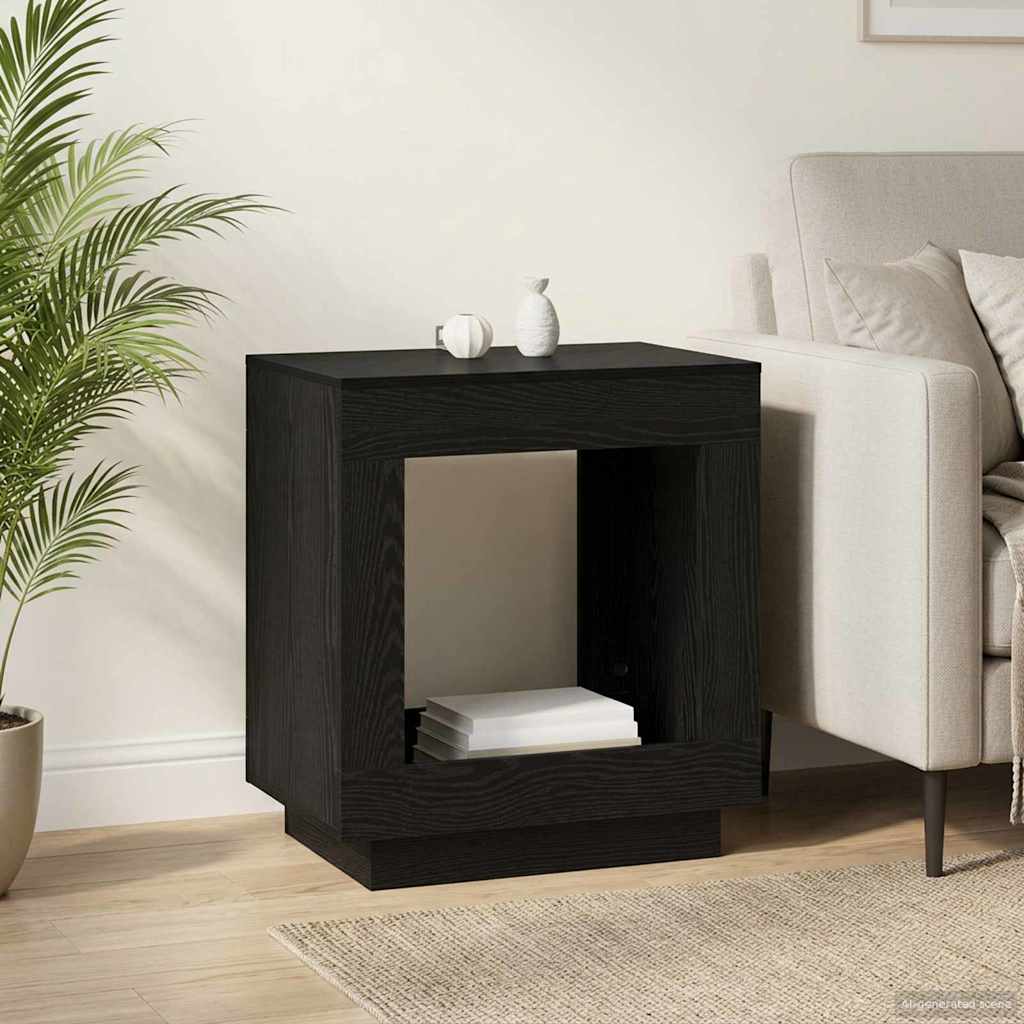 vidaXL Masă laterală Stejar Negru 60 x 40 x 65 cm Lemn prelucrat
