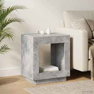 Stranska miza Betonsko siva 60 x 40 x 65 cm Inženirski les