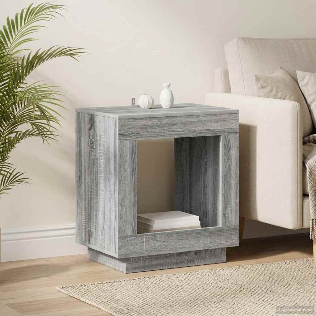vidaXL Masă laterală Sonoma gri 60 x 40 x 65 cm Lemn prelucrat
