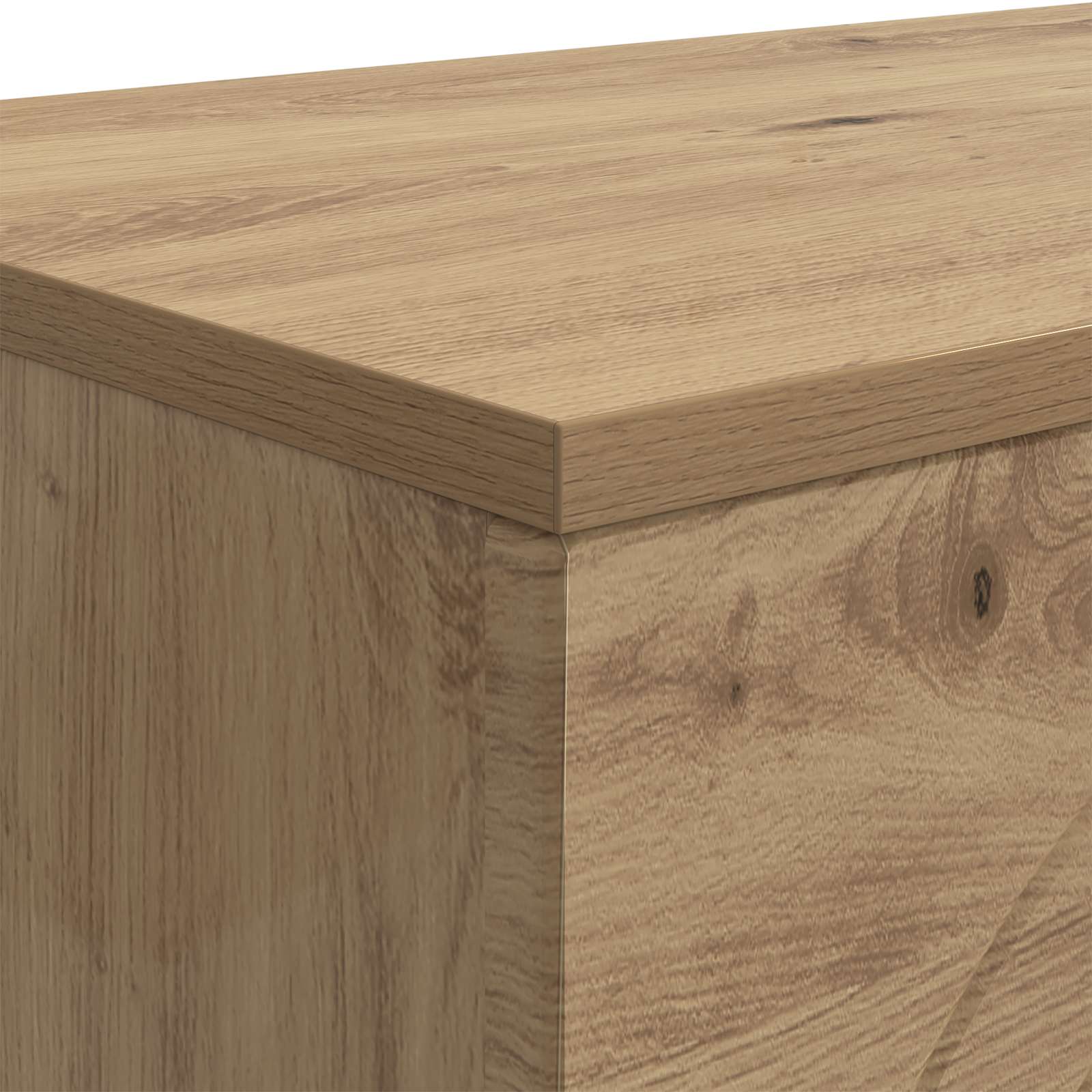 Salontafel Artisanaal eiken 102 x 35 x 75 cm Bewerkt hout - Afbeelding 7