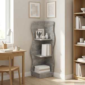 Kotna polica Betonsko siva 34 x 33 x 102 cm Inženirski les