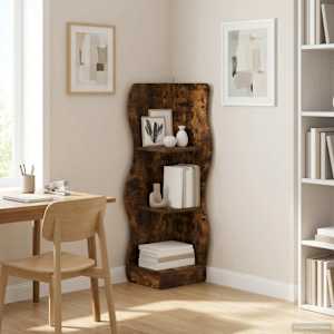 Kotna polica Dimljen hrast 34 x 33 x 102 cm Inženirski les