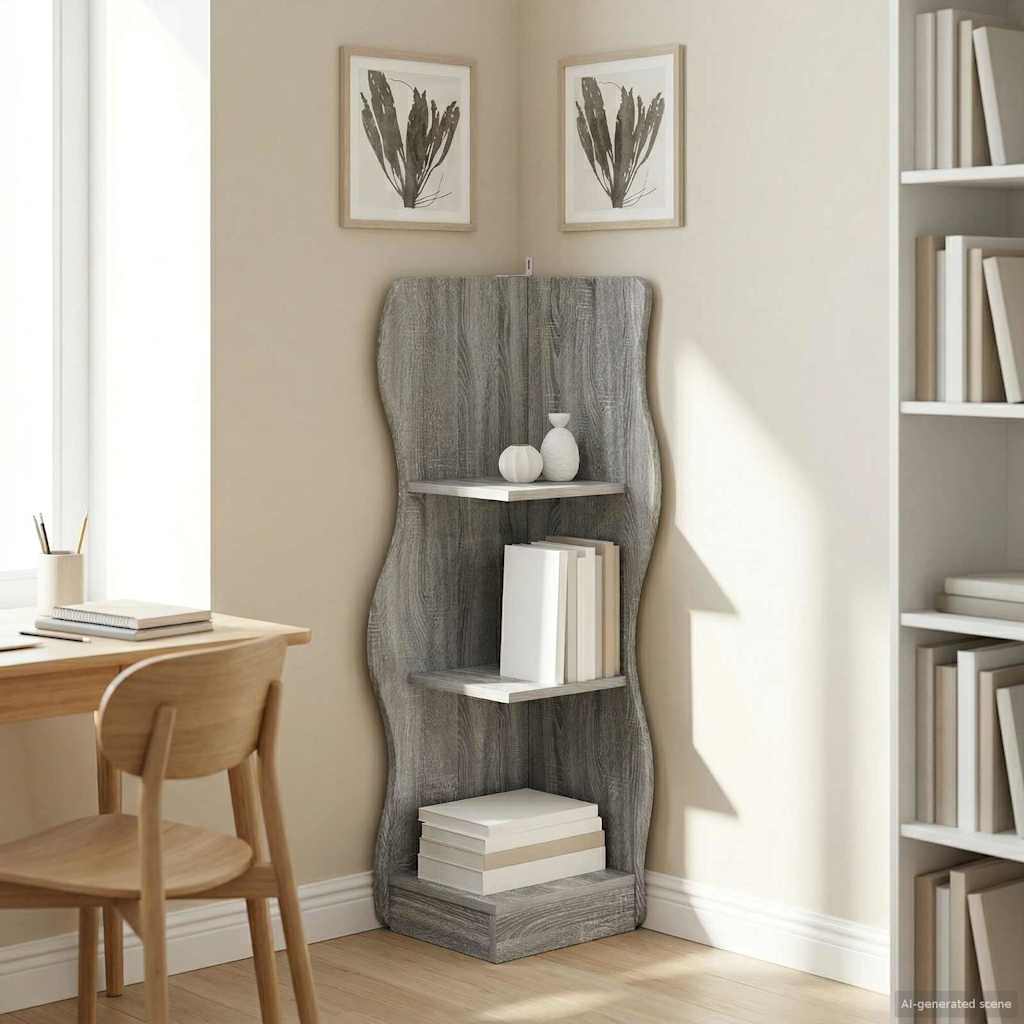 Kotna polica Siva Sonoma 34 x 33 x 102 cm Inženirski les