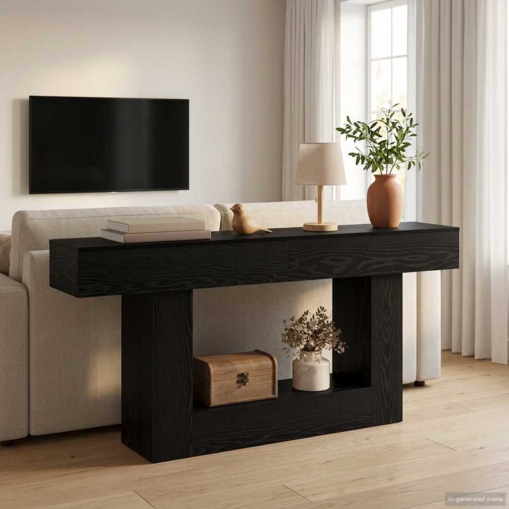 vidaXL Stejar Negru 160 x 30 x 74 cm