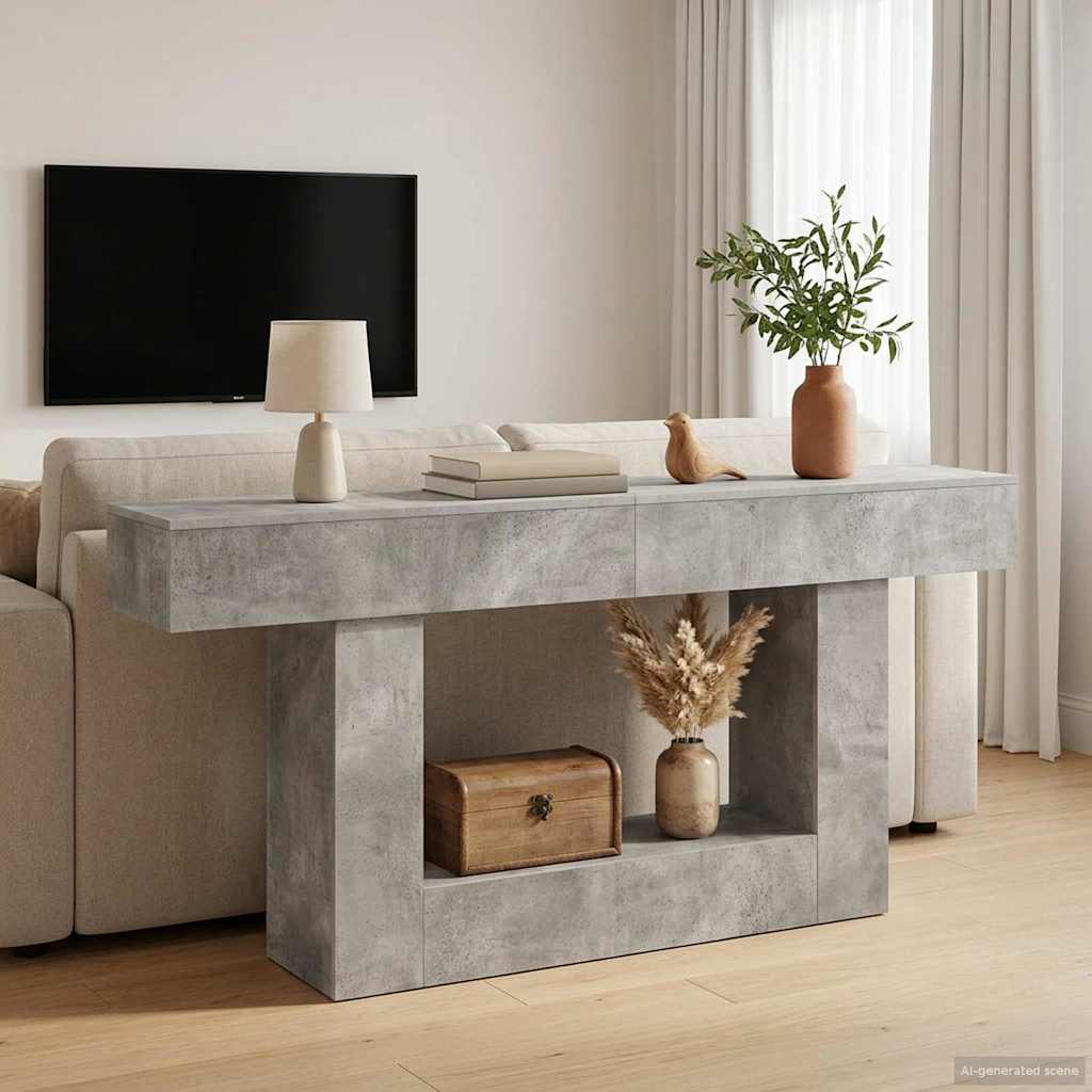 vidaXL Gri Beton 160 x 30 x 74 cm