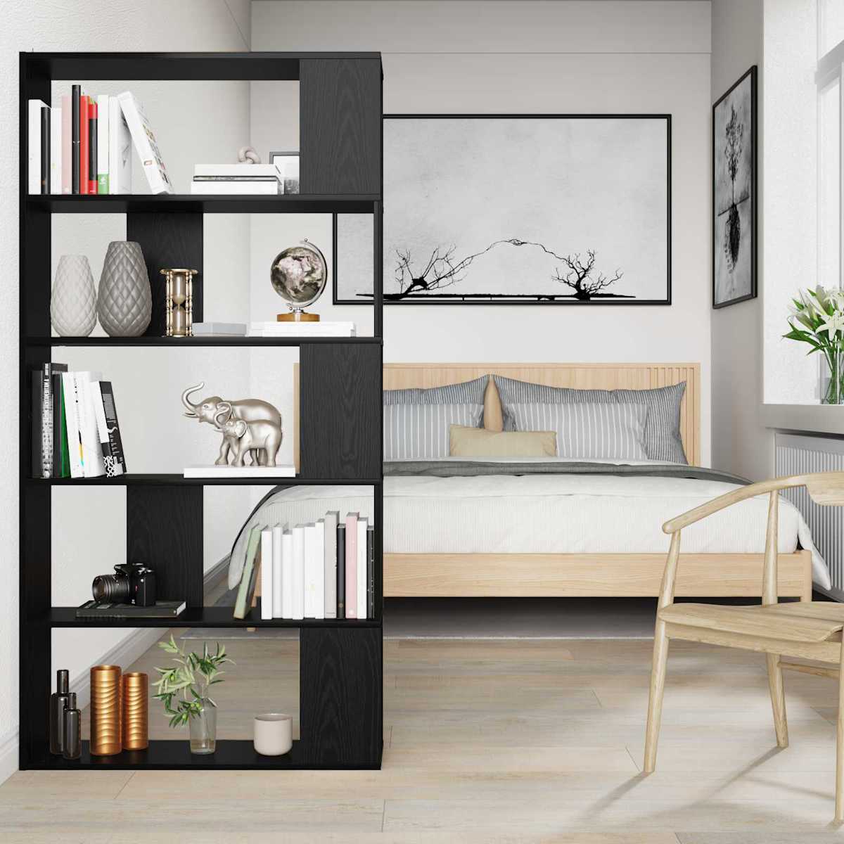 Bogskab 80 x 24 x 159 cm Konstrueret træ - Billede 4