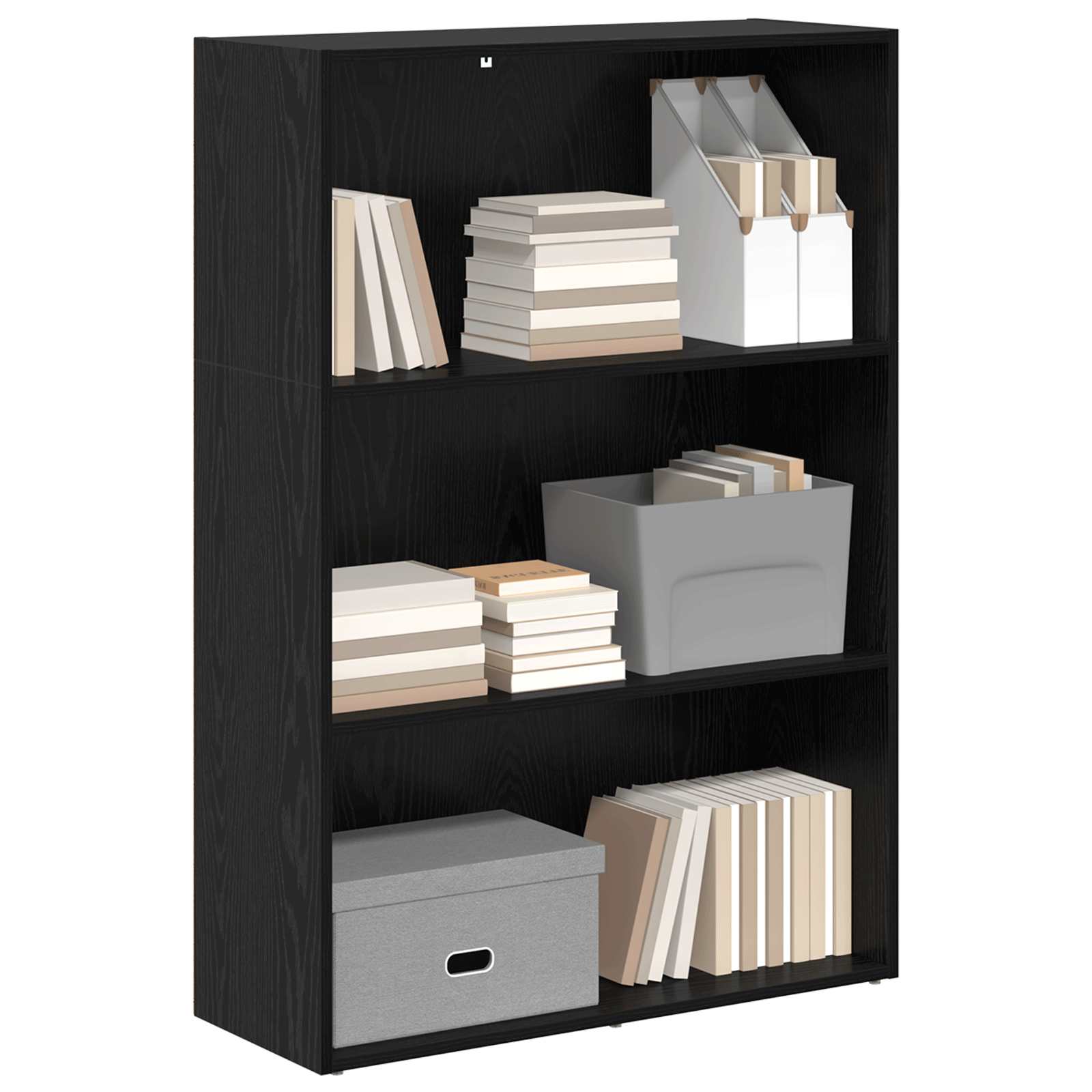 vidaXL Boekenkast Zwart Eiken 60 x 30 x 76.5 cm Bewerkt hout