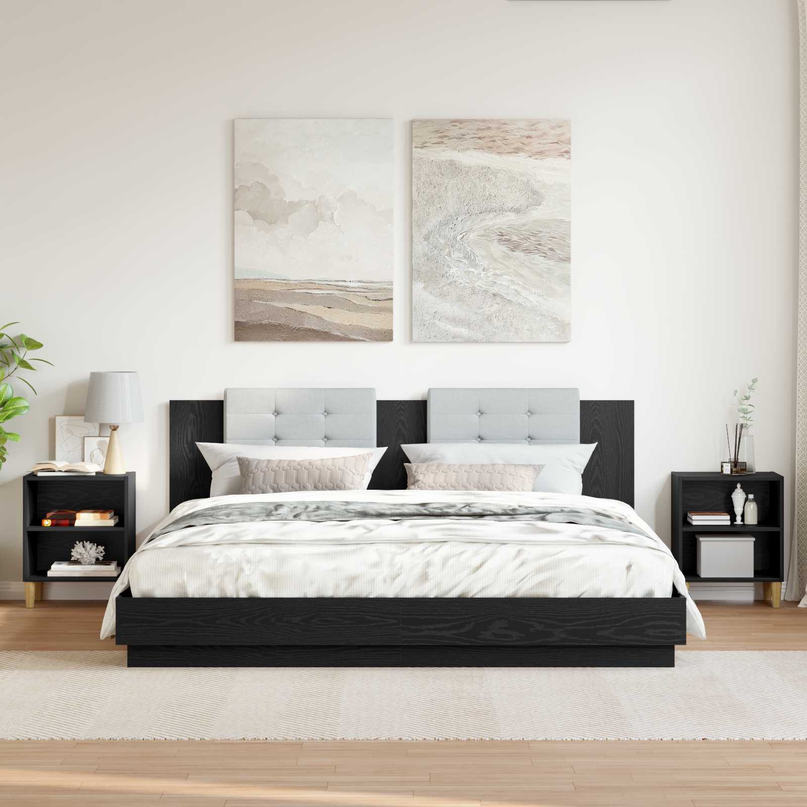 Sängynkaappi 2 pcs Musta tammi. 40 x 30 x 50 cm Tekninen puu - Image 4