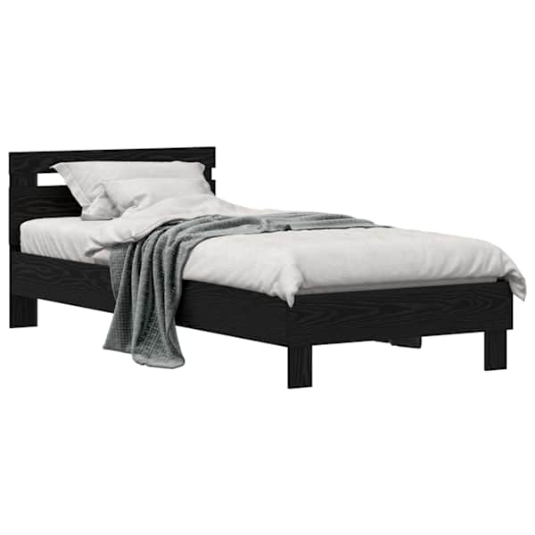 vidaXL Voodi raam Must tamm 98.5 x 200 cm Tehispuit