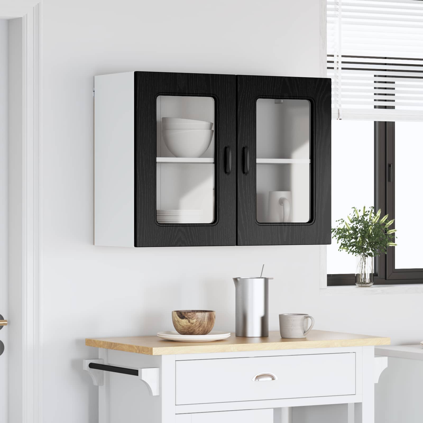 vidaXL Panou mașină de spălat vase Kalmar Stejar Negru 80 x 31 x 60 cm