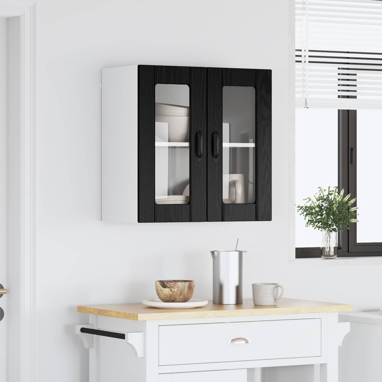 vidaXL Küchenschrank mit Speicher Schwarz Eichen-Optik 60 x 31 x 60 cm