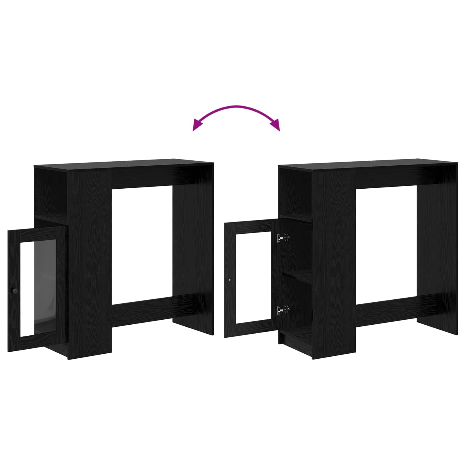 Baaripöytä Musta tammi. 101 x 40 x 103,5 cm Tekninen puu - Image 9